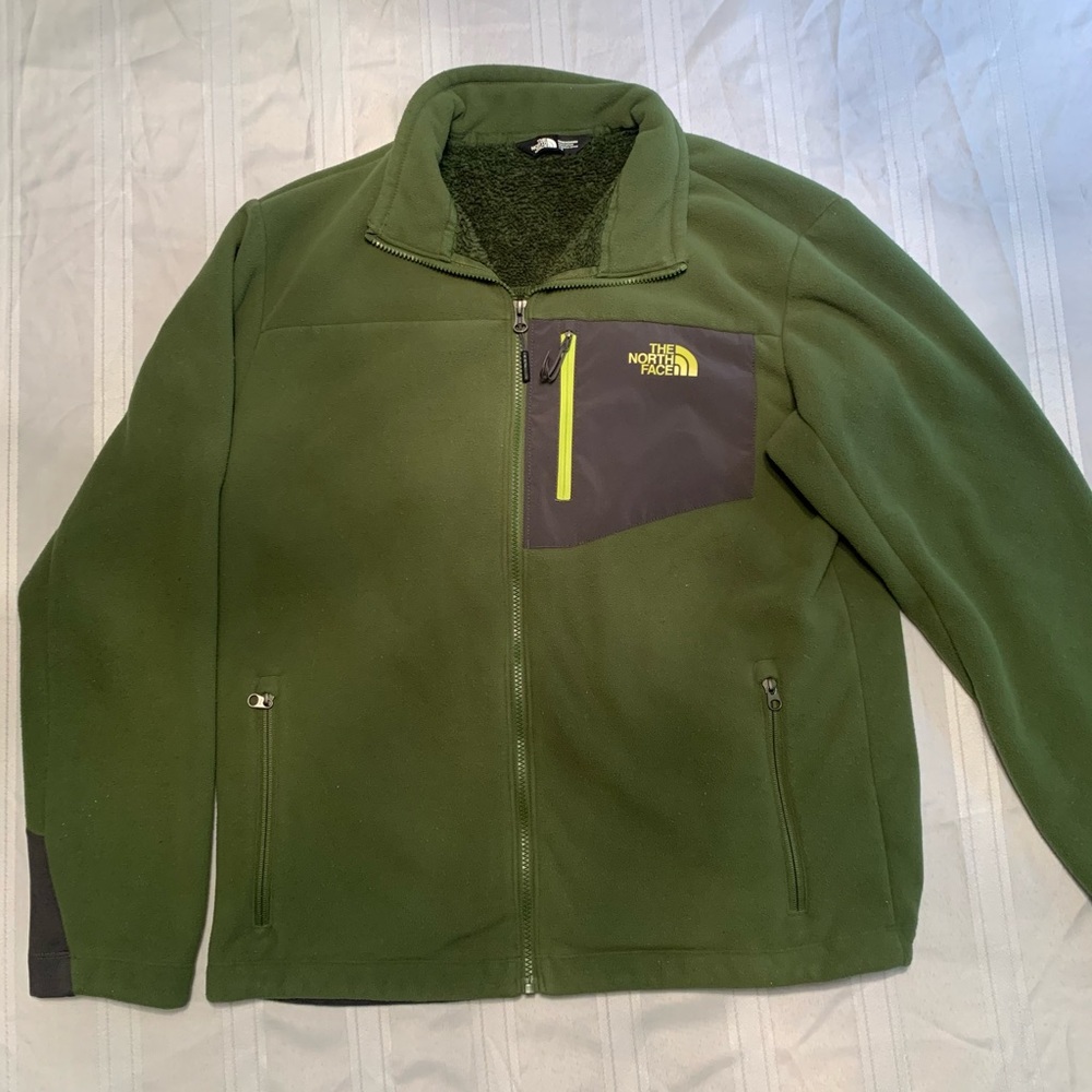 Mens green The North Face zip up L